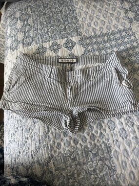 Abercrombie & Fitch Blue and White Striped Cotton Shorts